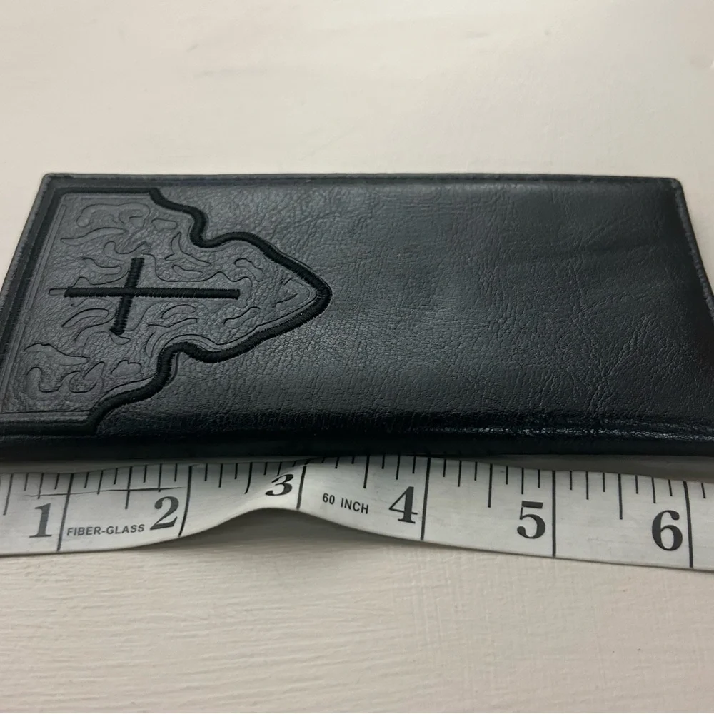 Western Embossed Black Leather Card Holder/wallet-excellent shape!